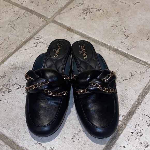 Chanel Black Braided Mules Loafer Slip on 6 RARE - Picture 15 of 15